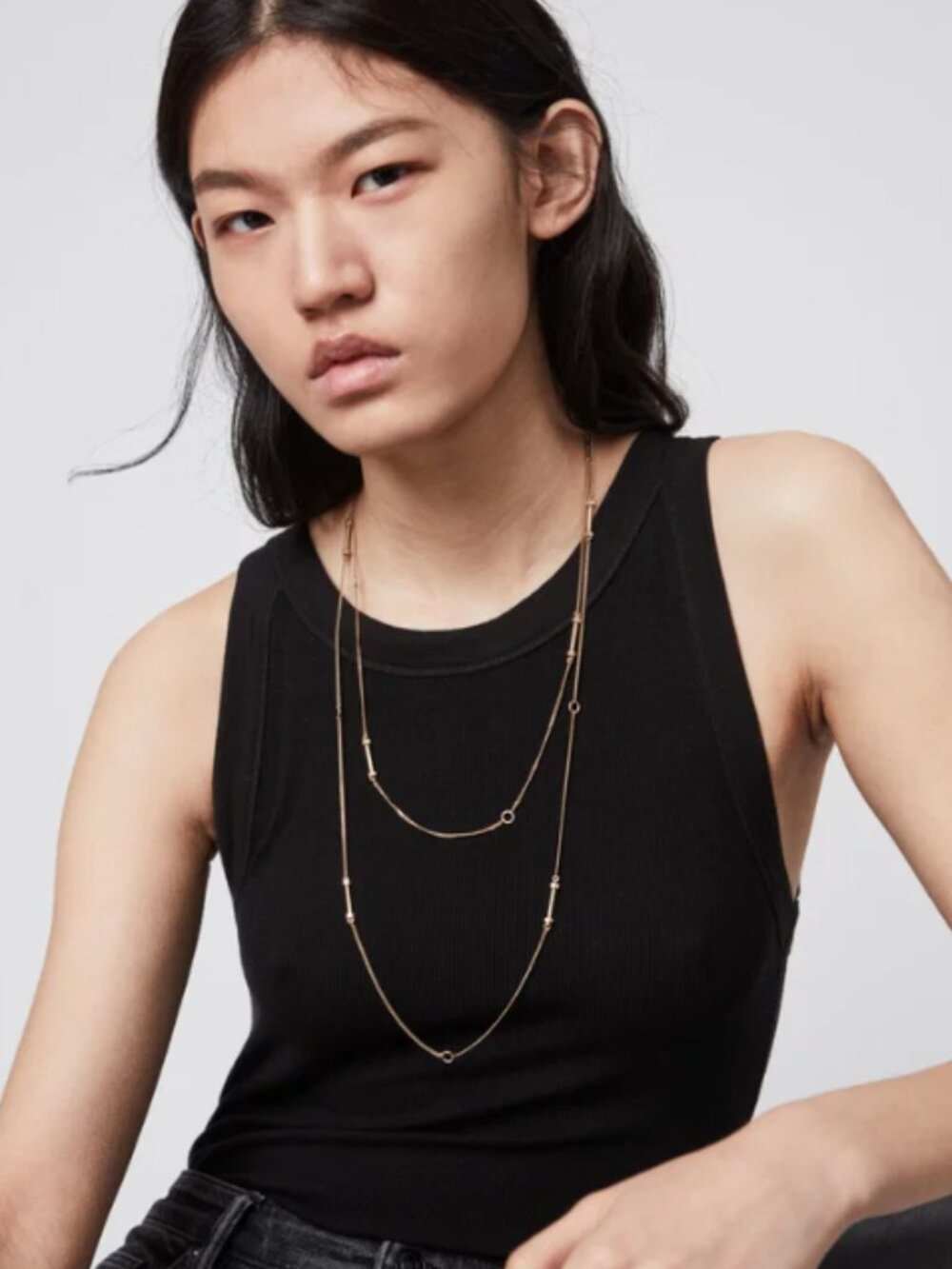 NEW All Saints Annika Necklace - Warm Brass